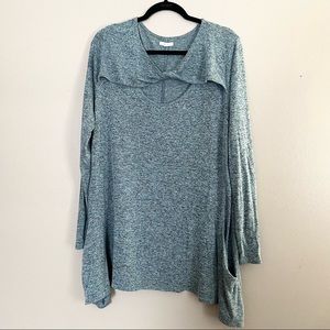 Maurices Light Blue Tunic with Twist Detail & Pockets